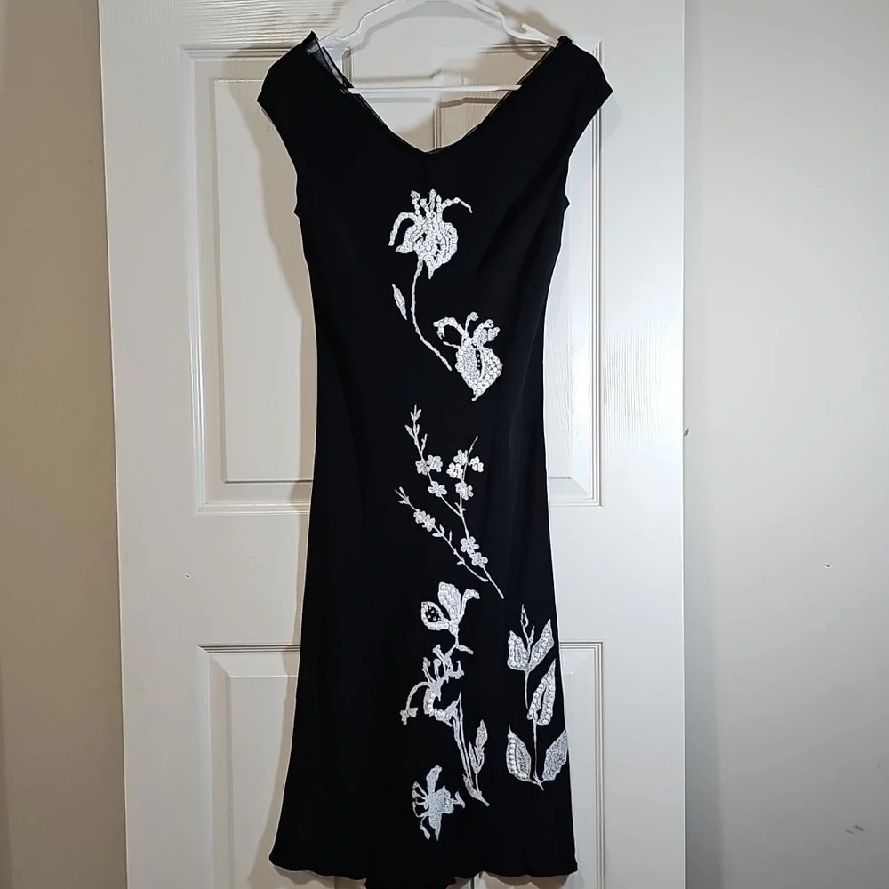 Maria Grazia Severi Lined Summer Maxi Dress Sequin Floral Sleeveless Size EU 44 - Picture 1 of 11